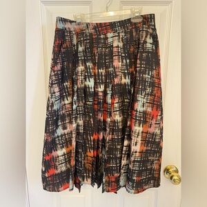 Anthropologie Black and Multicolor Midi Skirt